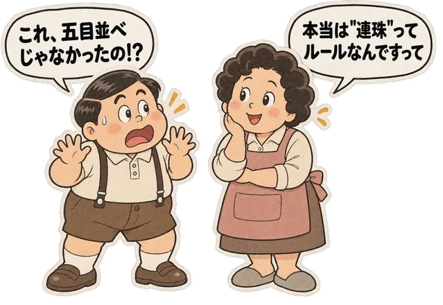 五目ならべ 連珠：キャラの掛け合い