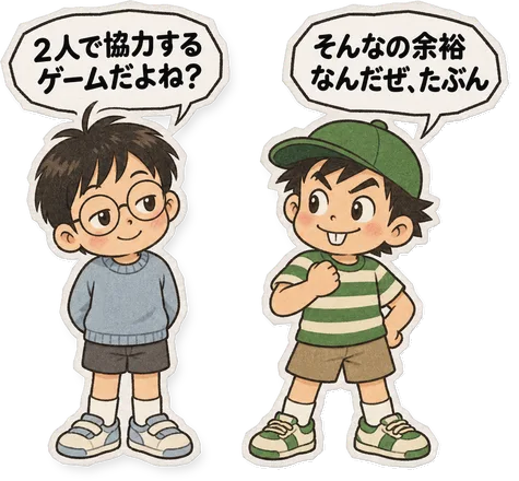 ファミコン大図鑑オリジナルキャラクターの掛け合い