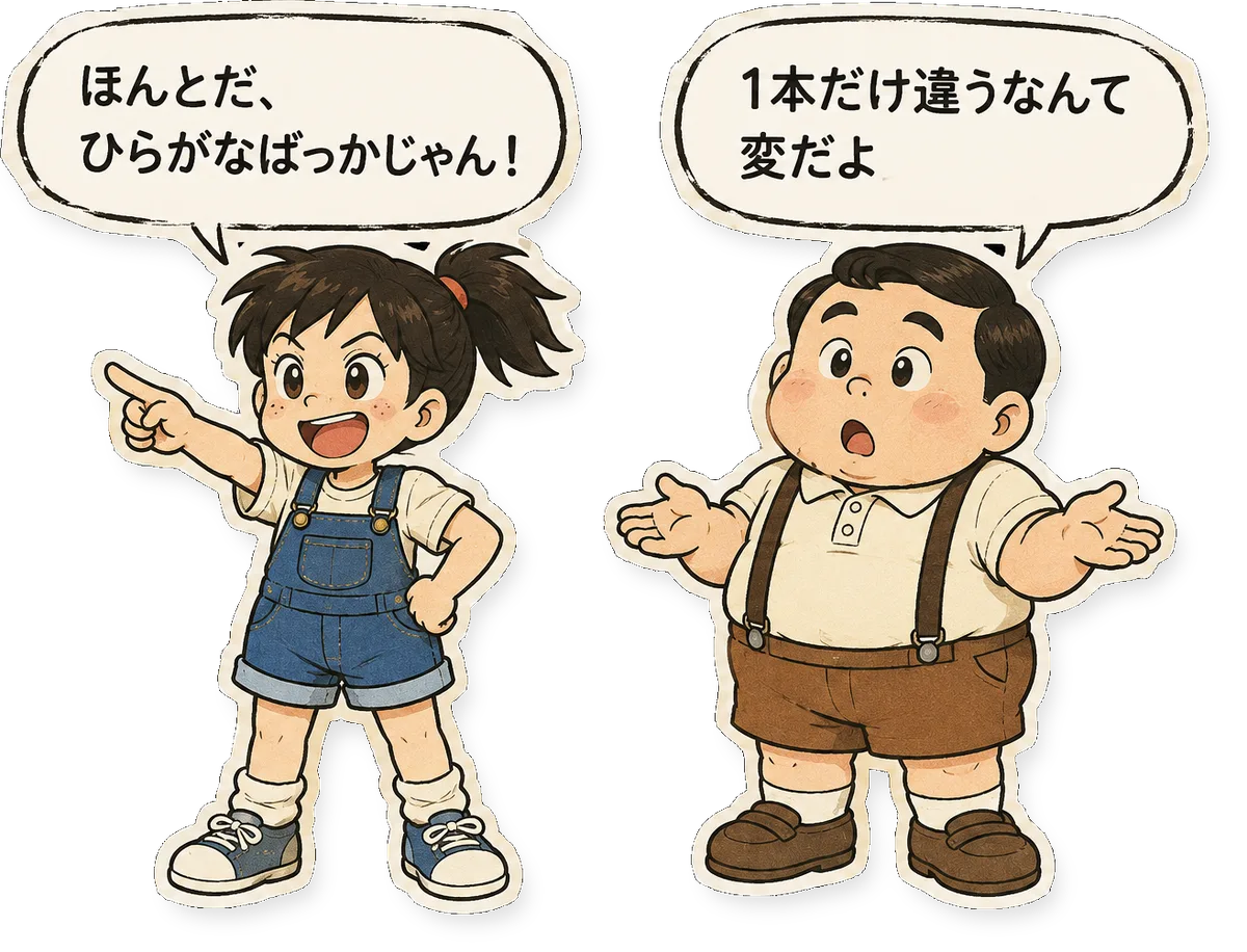 ファミコン大図鑑オリジナルキャラクターゆみと勝の掛け合い