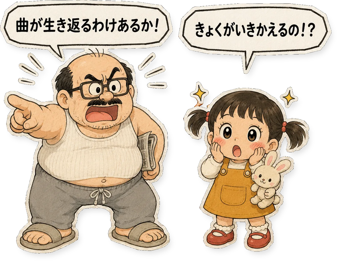 ファミコン大図鑑オリジナルキャラクター茂と愛の掛け合い